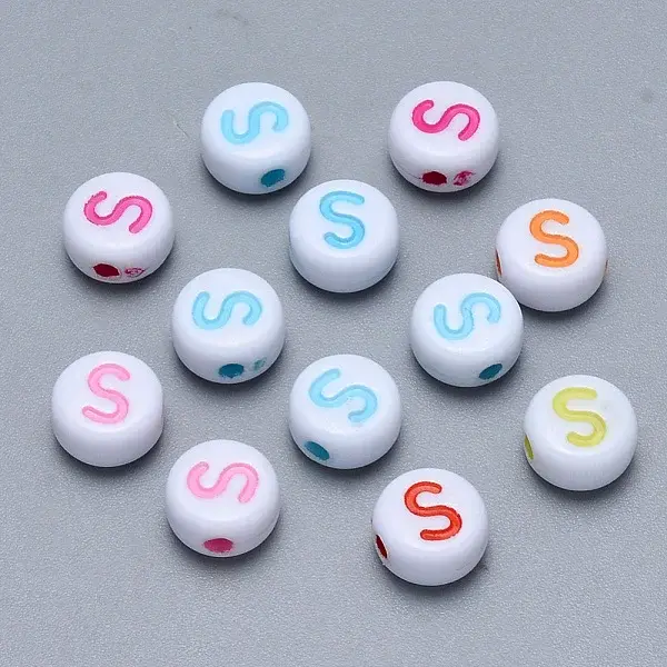 Craft Acrylic Horizontal Hole Letter Beads
