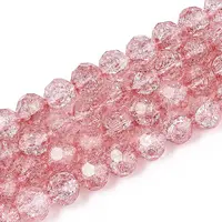 Transparent Crackle Glass Beads Strands