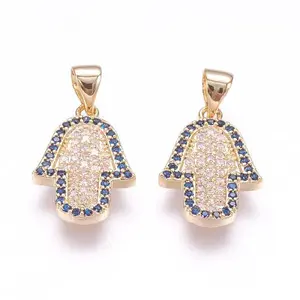 Brass Micro Pave Cubic Zirconia Pendants