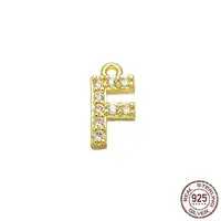 Real 18K Gold Plated 925 Sterling Silver Micro Pave Clear Cubic Zirconia Charms