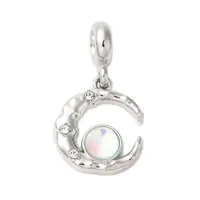 Rack Plating Alloy Rhinestone Glass European Dangle Charms