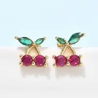 Brass Cubic Zirconia Stud Earrings