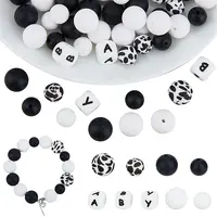 61Pcs 9 Style Silicone Beads