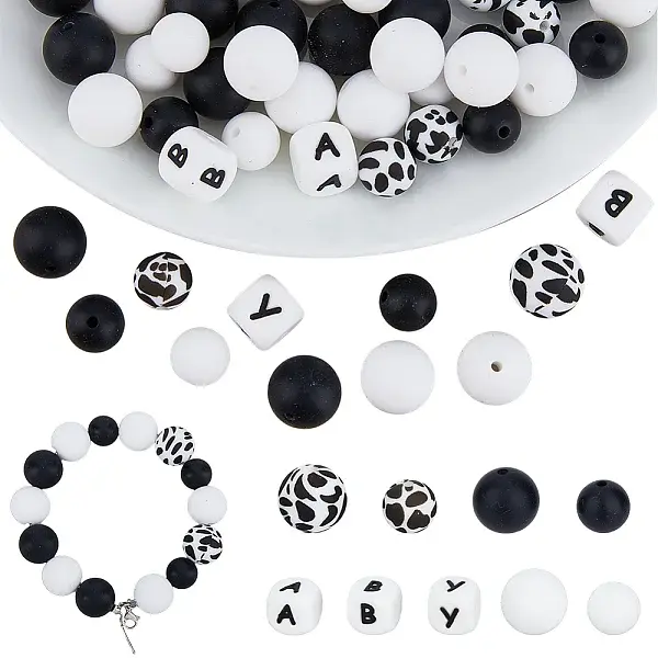 61Pcs 9 Style Silicone Beads
