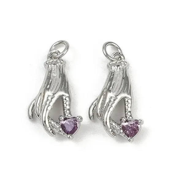 Brass Micro Pave Cubic Zirconia Pendants