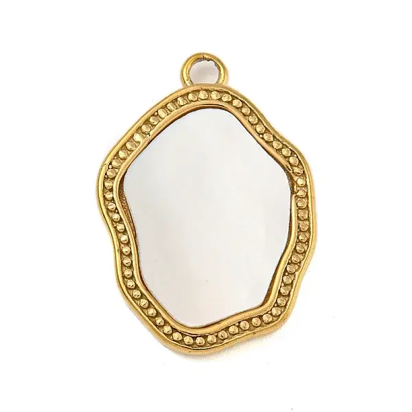 304 Stainless Steel Pave Shell Pendants