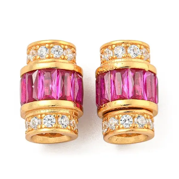 925 Sterling Silver Micro Pave Cubic Zirconia Screw Clasps