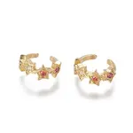 Brass Cubic Zirconia Cuff Earrings