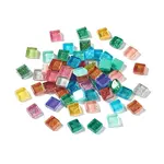 Square with Glitter Powder Mosaic Tiles Glass Cabochons