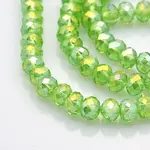 AB Color Plated Faceted Rondelle Electroplate Glass Beads Strands