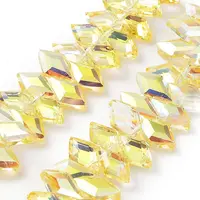 Electroplate Rhombus Glass Beads Strands