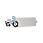 304 Stainless Steel Light Sky Blue Enamel Vehicle Connector Charms