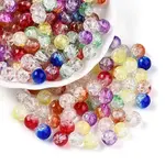Baking Painted Transparent Crackle Glass Beads