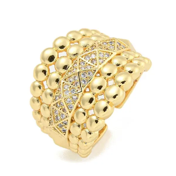 Clear Cubic Zirconia Open Cuff Ring