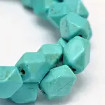 Synthetic Turquoise Cuboid Bead Strands