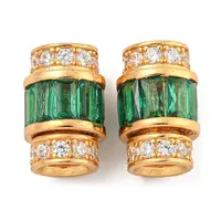 925 Sterling Silver Micro Pave Cubic Zirconia Screw Clasps