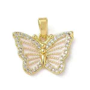 Brass Micro Pave Cubic Zirconia Pendants