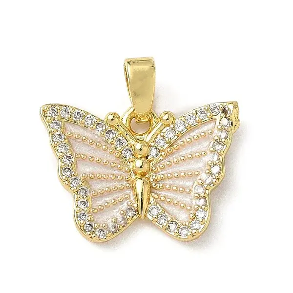 Brass Micro Pave Cubic Zirconia Pendants