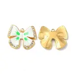 Real 18K Gold Plated 304 Stainless Steel Rhinestone Pendants