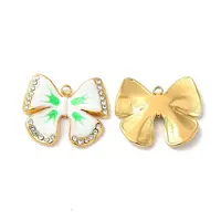 Real 18K Gold Plated 304 Stainless Steel Rhinestone Pendants