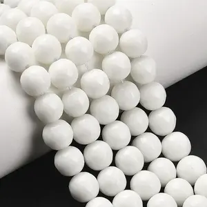 Natural White Jade Bead Strands