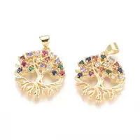 Brass Micro Pave Cubic Zirconia Pendants