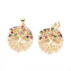 Brass Micro Pave Cubic Zirconia Pendants