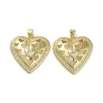 Brass Micro Pave Clear Cubic Zirconia Pendants