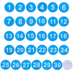 1 Set Round ABS Plastic Number 1-30 Brooches Sets
