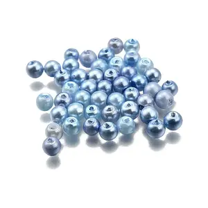Baking Paint Pearlized Glass Pearl Round Beads