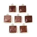 Dyed Natural White Jade Faceted Pendants