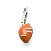 925 Sterling Silver Dark Orange Enamel Charms