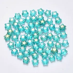 Spray Painted Glass Beads