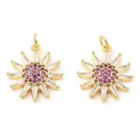 Rack Plating Brass Micro Pave Clear Cubic Zirconia Pendants