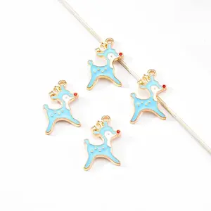 20Pcs Light Gold Alloy Enamel Pendants