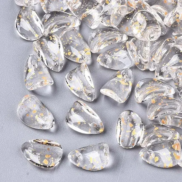 Transparent Spray Painted Glass Charms