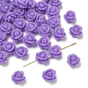 Rose Flower Opaque Resin Beads