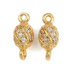 Brass Micro Pave Clear Cubic Zirconia Connector Charms