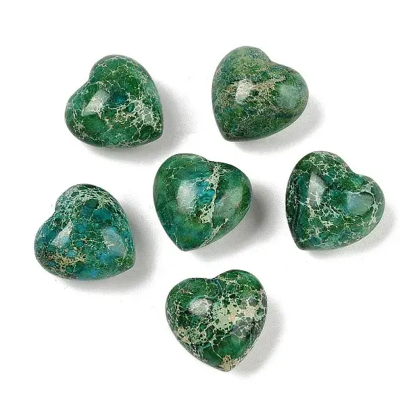 Dyed Natural Imperial Jasper Heart Palm Stone