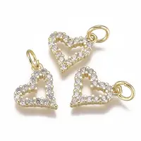 Brass Micro Pave Cubic Zirconia Charms