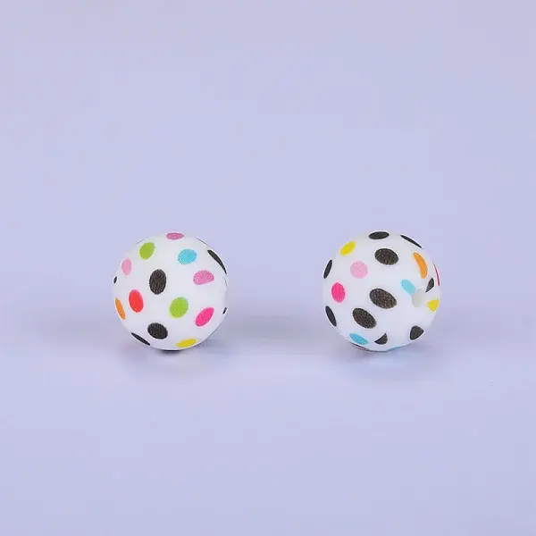 Printed Round Silicone Focal Beads
