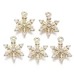 Brass Micro Pave Cubic Zirconia Charms for Christmas