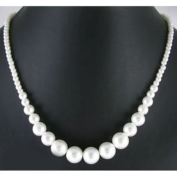 21 inch(53.3cm) Glass Pearl Necklace