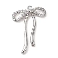 Rack Plating Brass Micro Pave Clear Cubic Zirconia Pendants