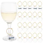 Transparent Acrylic Hexagon Wine Glass Charms