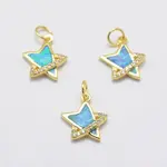 Brass Micro Pave Cubic Zirconia Charms