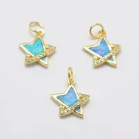 Brass Micro Pave Cubic Zirconia Charms