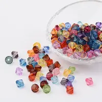 Faceted Bicone Transparent Acrylic Beads
