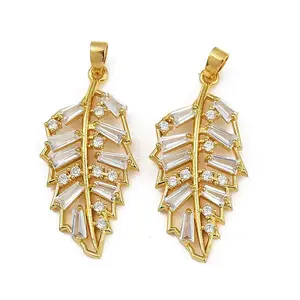 Rack Plating Brass Clear Cubic Zirconia Pendants