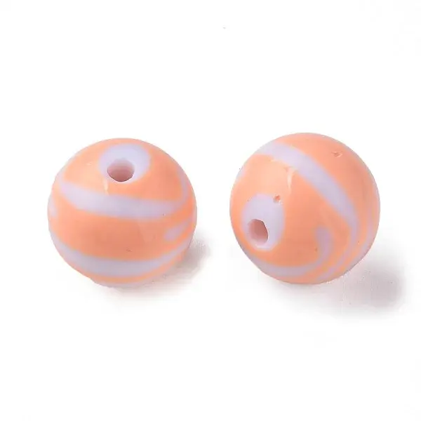 Opaque Striped Acrylic Beads
